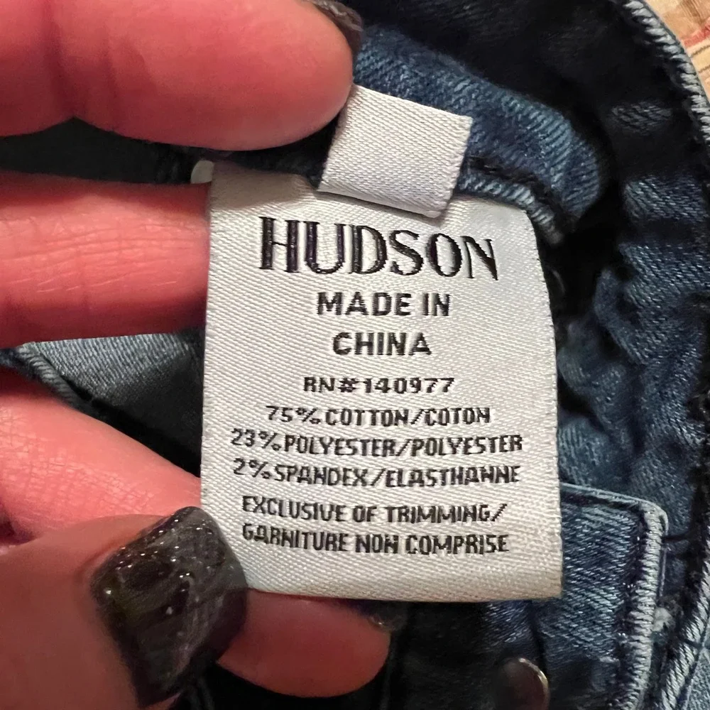 Hudson Kids Jeans Distressed Frayed Hem Skinny Blue Denim Pants Size‎ 14